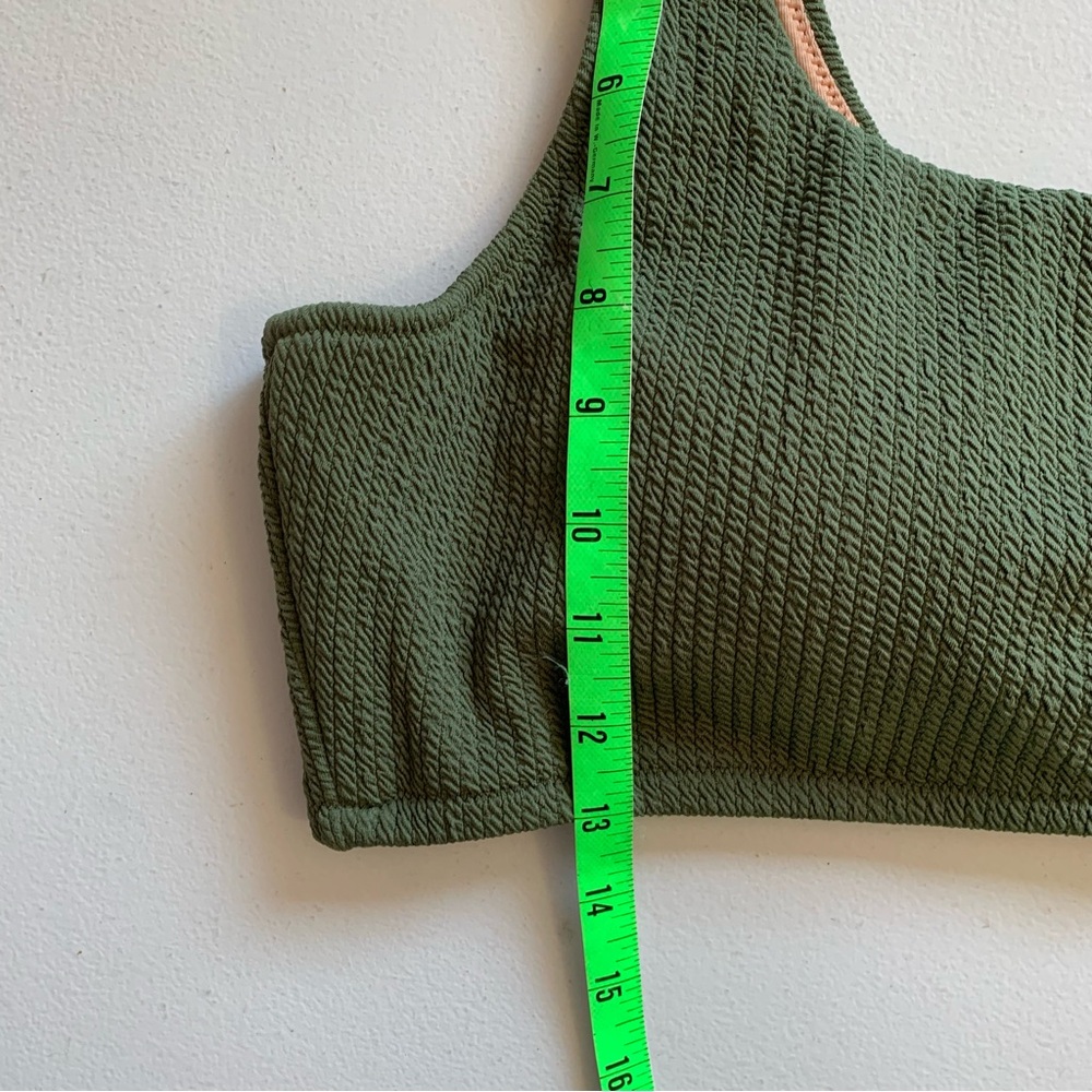 J Crew Size 2X Green Textured One Shoulder Bikini Top Swimwear NWT - Picture 17 of 17